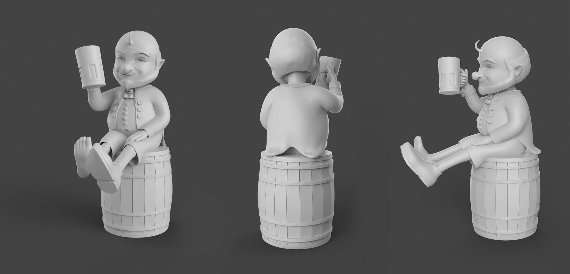 3D Model Character Leprechaun Drunk Cartoon Elf  3D model_1