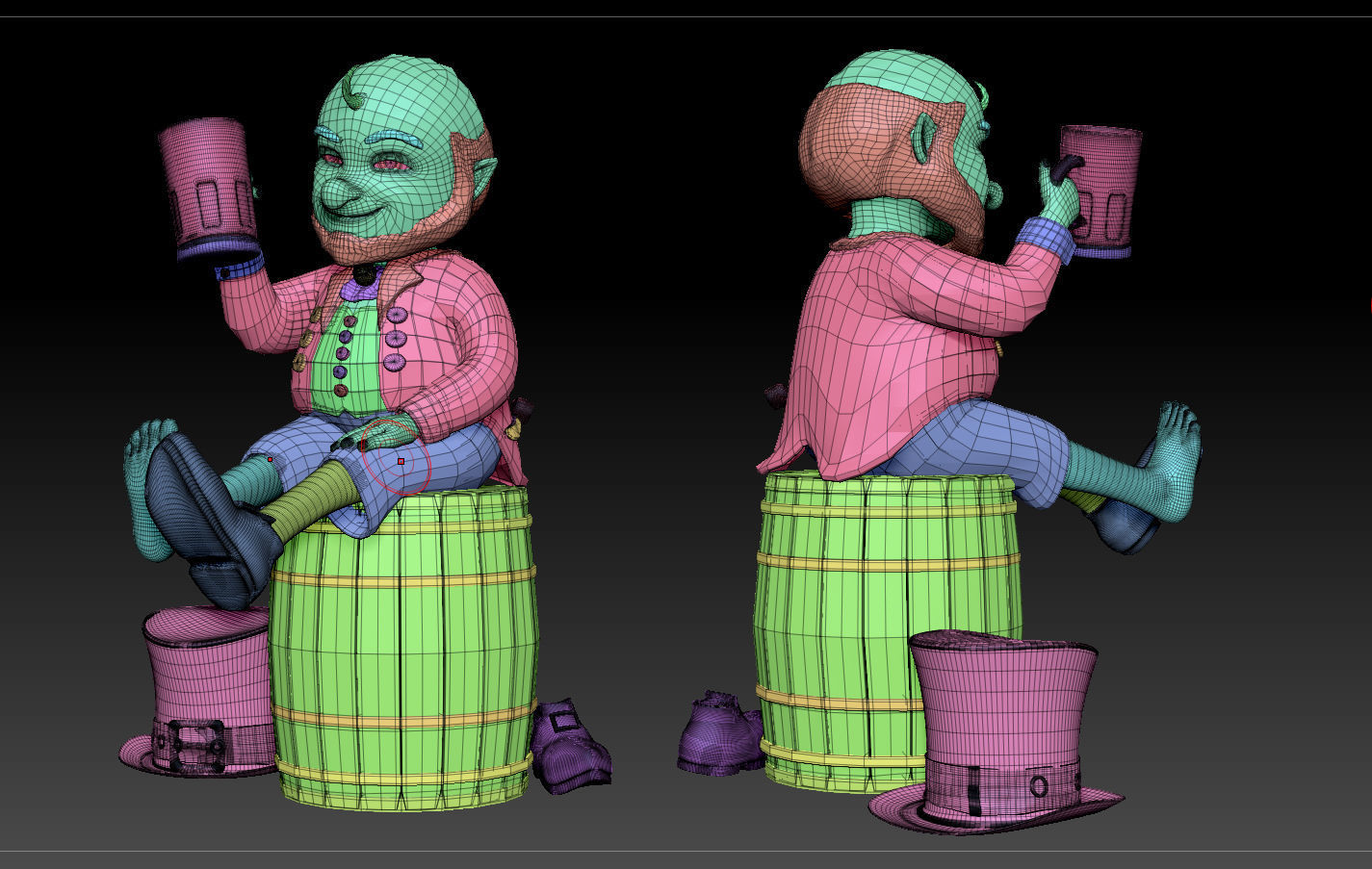 3D Model Character Leprechaun Drunk Cartoon Elf  3D model_2
