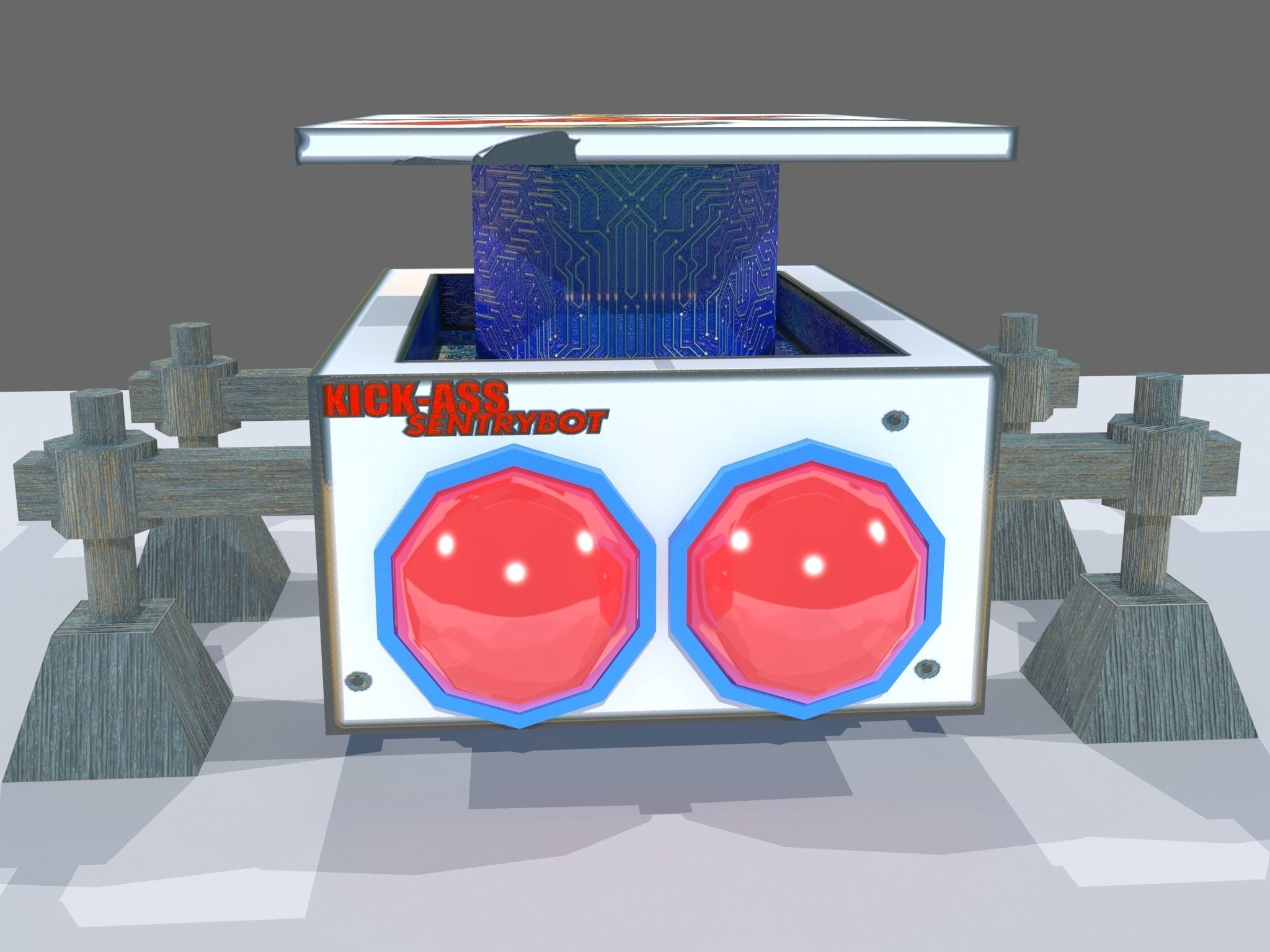 Sci Fi Sentry Bot Low-poly 3D model_4