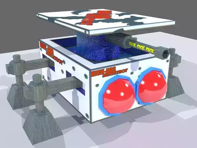 Sci Fi Sentry Bot Low-poly 3D model