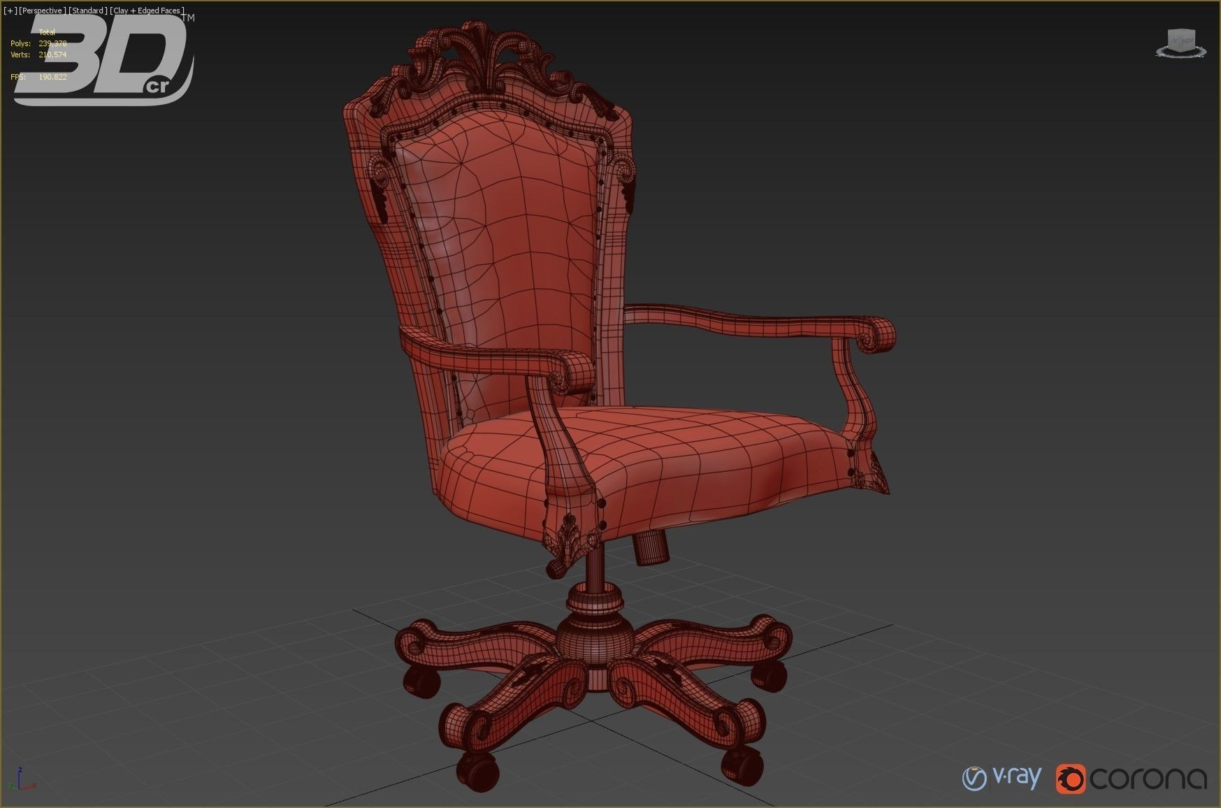 Caelia Swivel Armchair 3D model_8