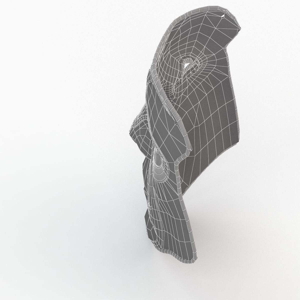 Metal Mask 2 Low-poly 3D model_9