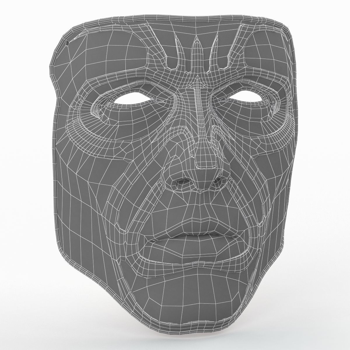 Metal Mask 2 Low-poly 3D model_13