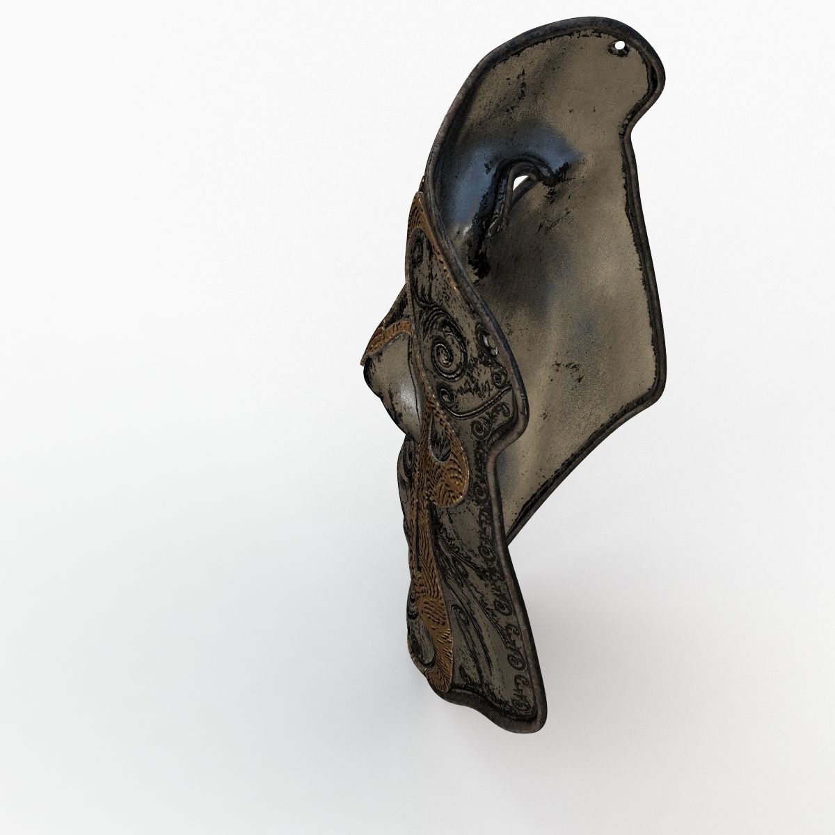 Metal Mask 2 Low-poly 3D model_5