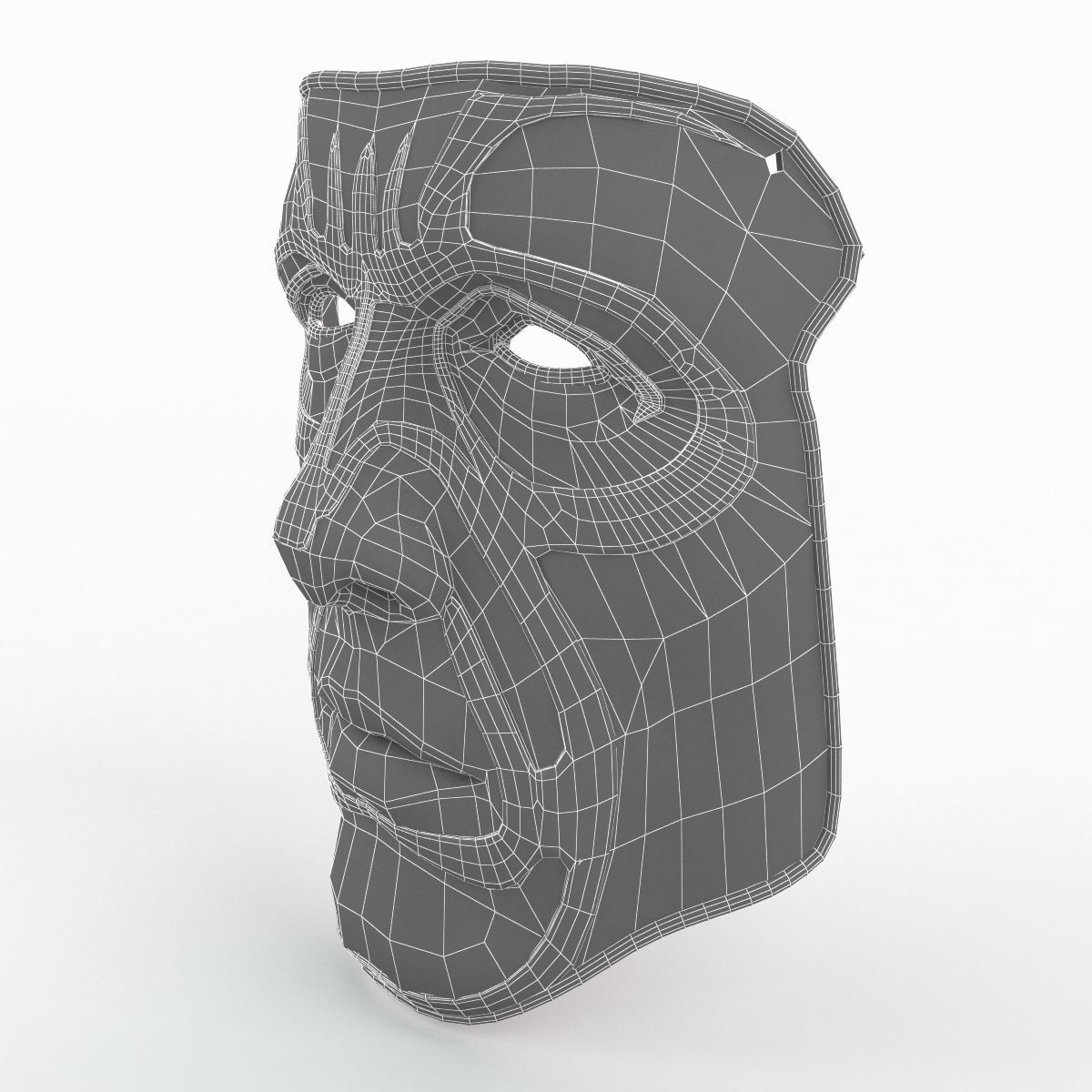 Metal Mask 2 Low-poly 3D model_7