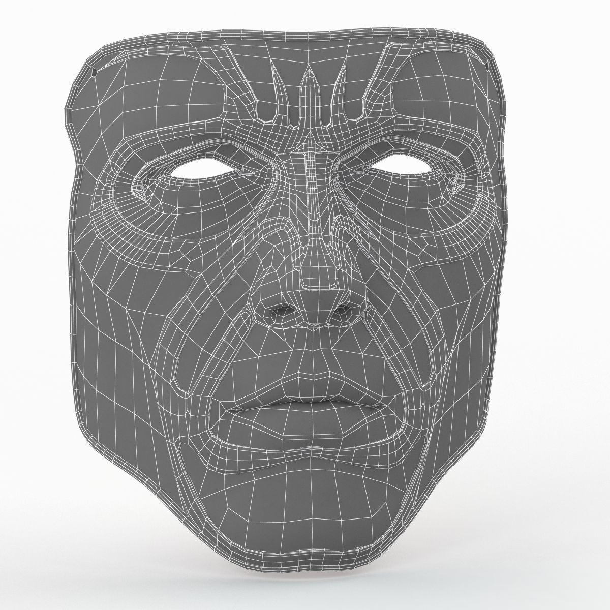 Metal Mask 2 Low-poly 3D model_8