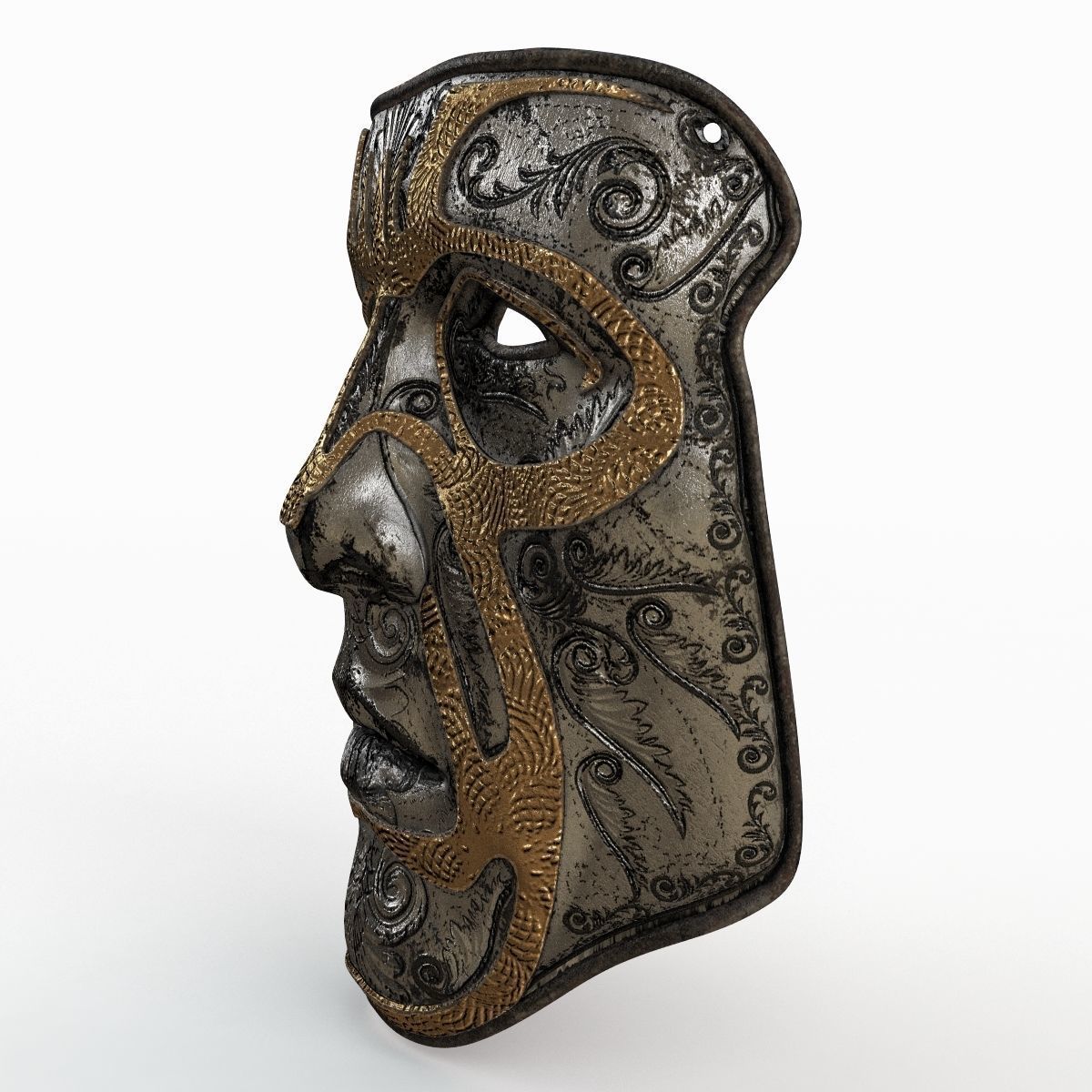 Metal Mask 2 Low-poly 3D model_6