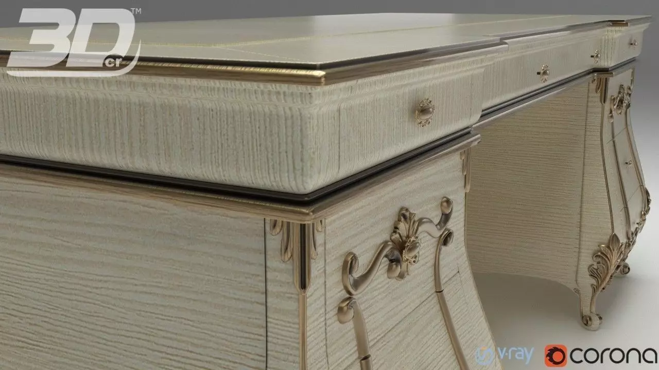 Alzena Writing Desk 3D model_3