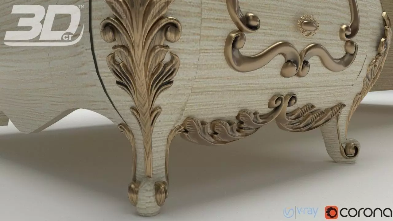 Alzena Writing Desk 3D model_2