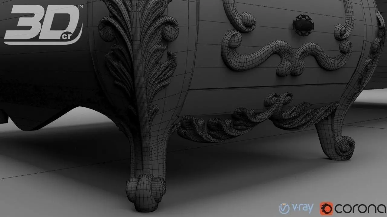 Alzena Writing Desk 3D model_6