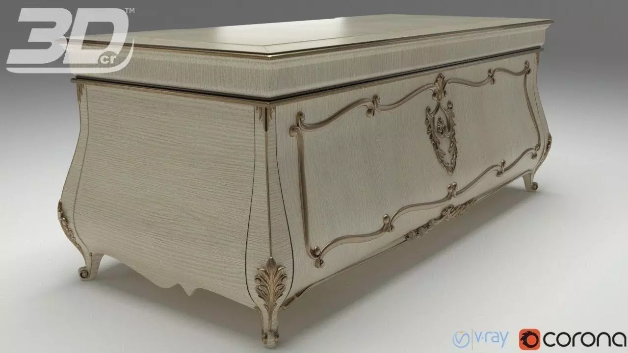 Alzena Writing Desk 3D model_1