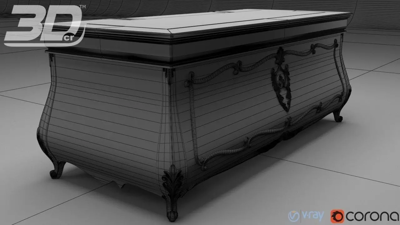 Alzena Writing Desk 3D model_5