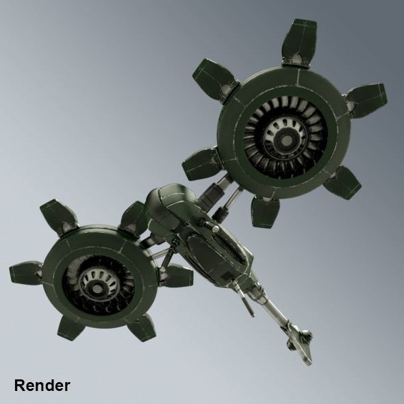 Sci-Fi helicopter 3D model_1
