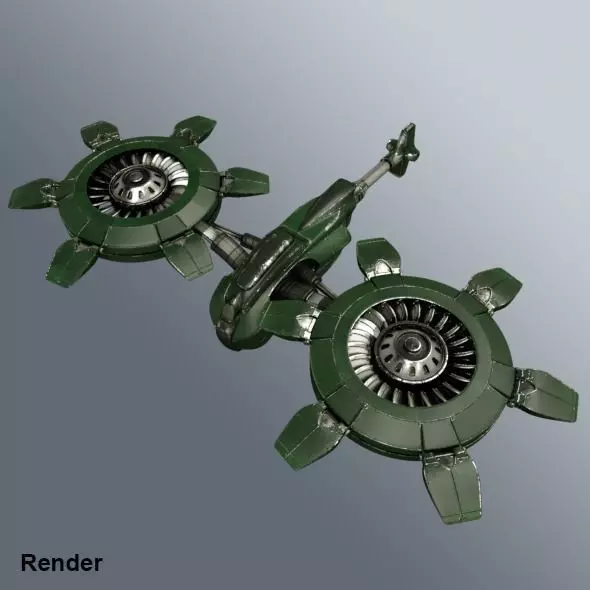 Sci-Fi helicopter 3D model_0