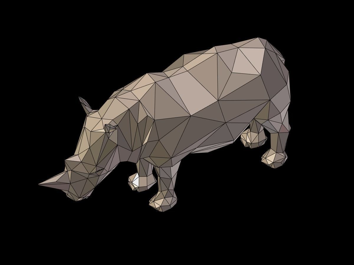 Cartoon Rhinoceros - Low Poly Low-poly 3D model_15