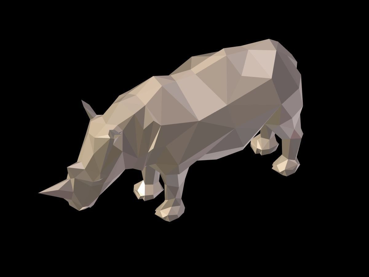 Cartoon Rhinoceros - Low Poly Low-poly 3D model_16