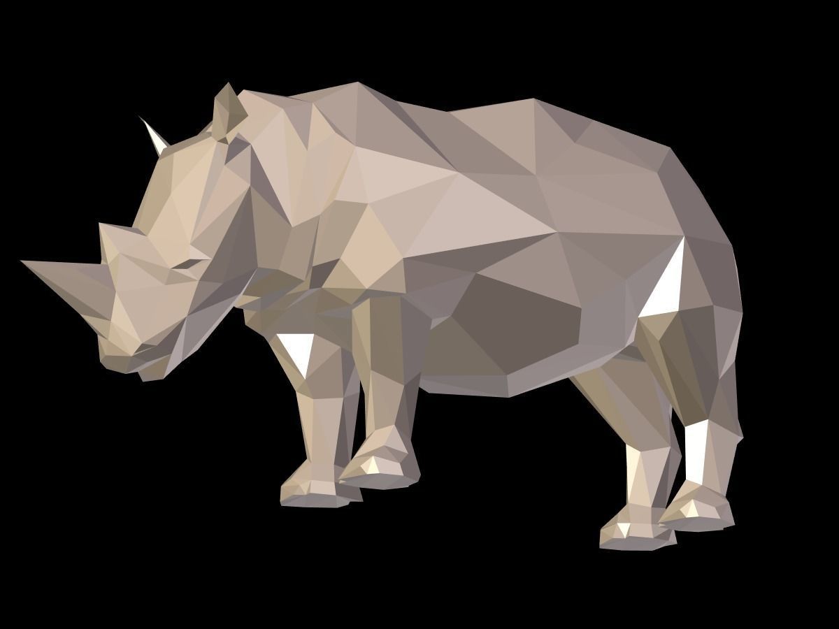 Cartoon Rhinoceros - Low Poly Low-poly 3D model_13