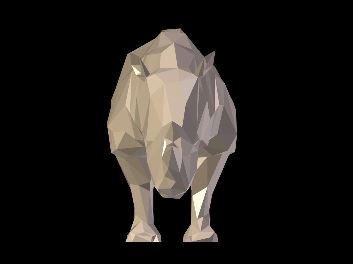 Cartoon Rhinoceros - Low Poly Low-poly 3D model_7