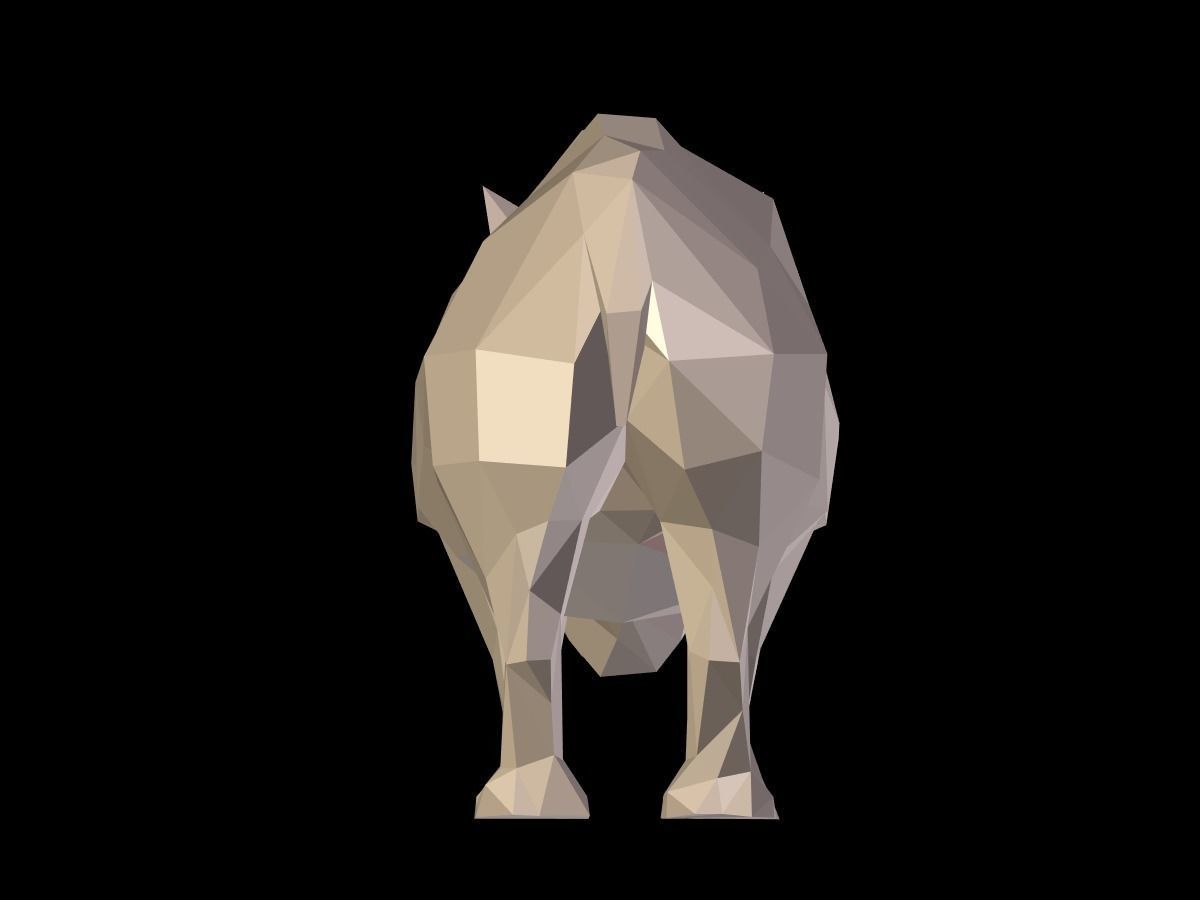 Cartoon Rhinoceros - Low Poly Low-poly 3D model_9