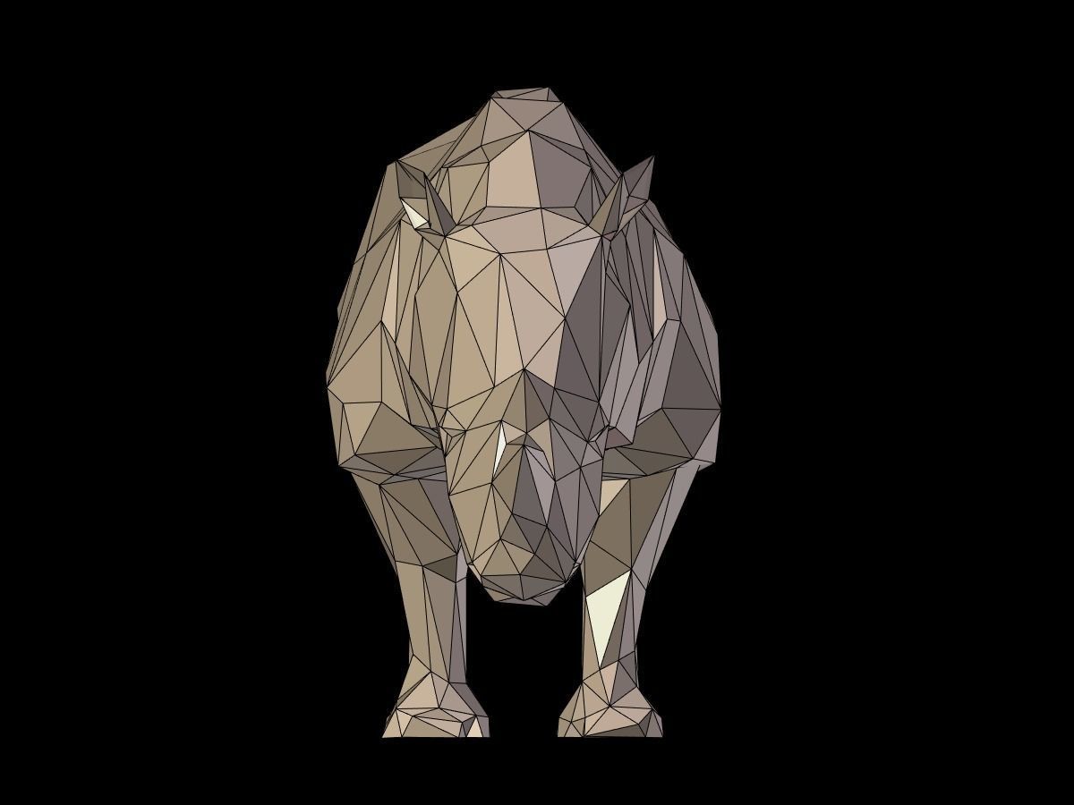 Cartoon Rhinoceros - Low Poly Low-poly 3D model_8