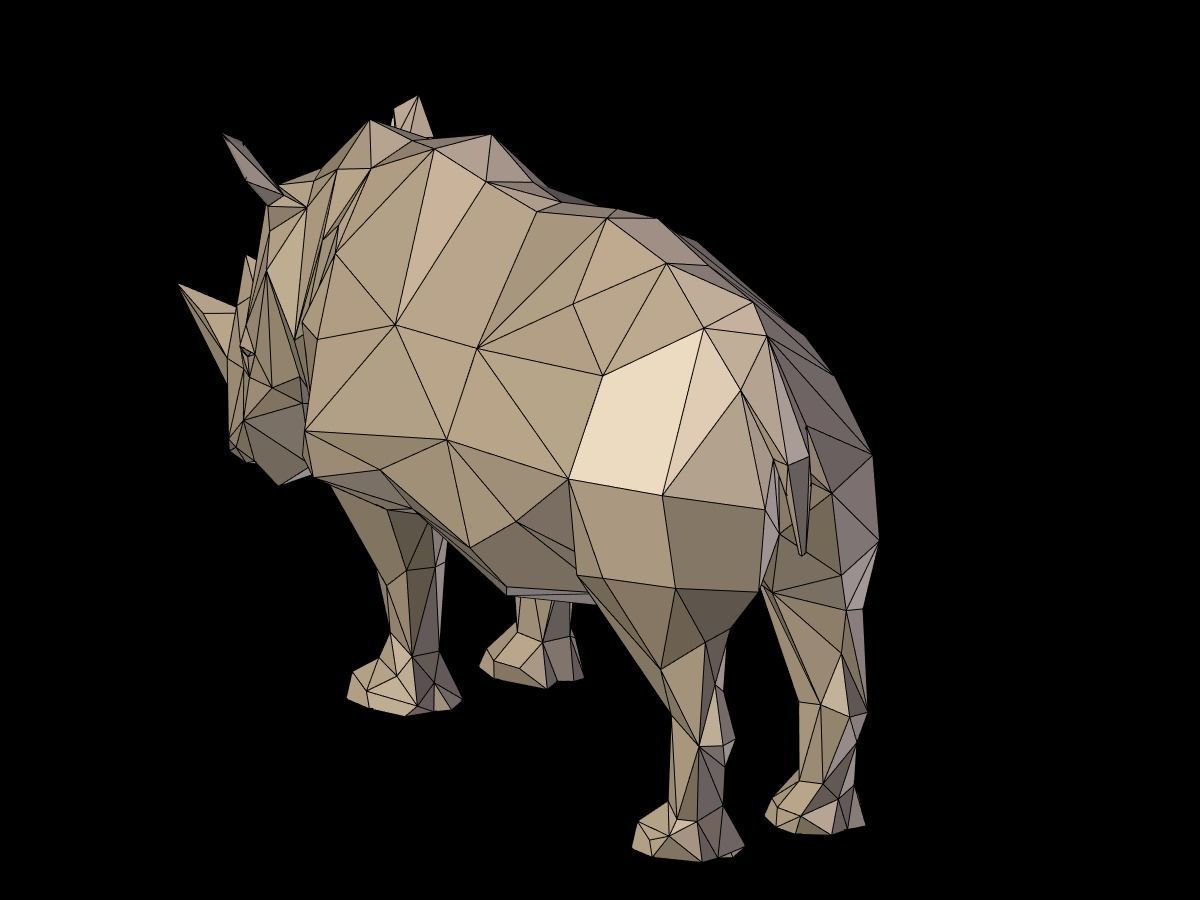 Cartoon Rhinoceros - Low Poly Low-poly 3D model_6