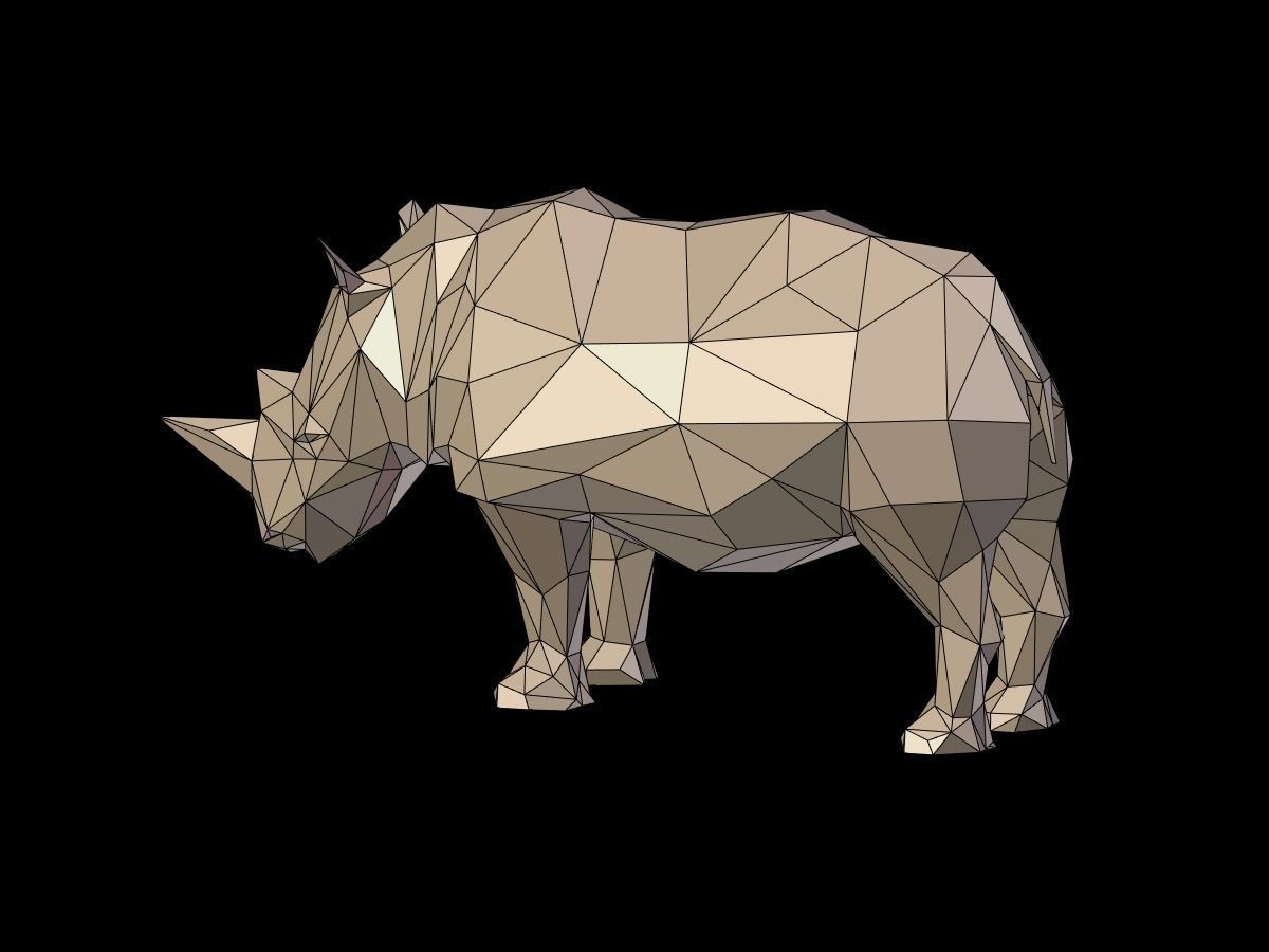 Cartoon Rhinoceros - Low Poly Low-poly 3D model_12