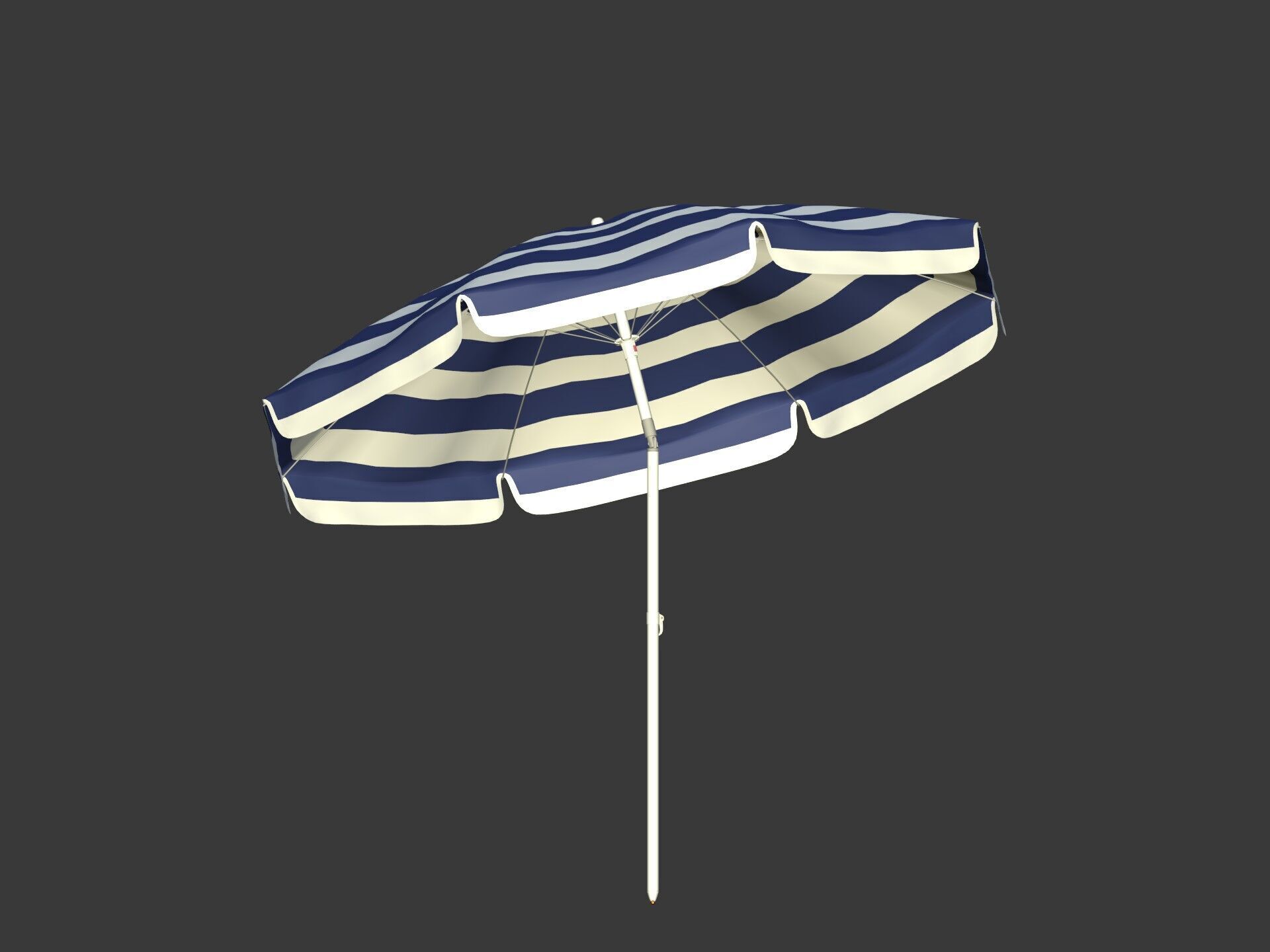 Beach - Summer Pack -- Umbrella Sun Parasol Chair Lounger Ball  Low-poly 3D model_22