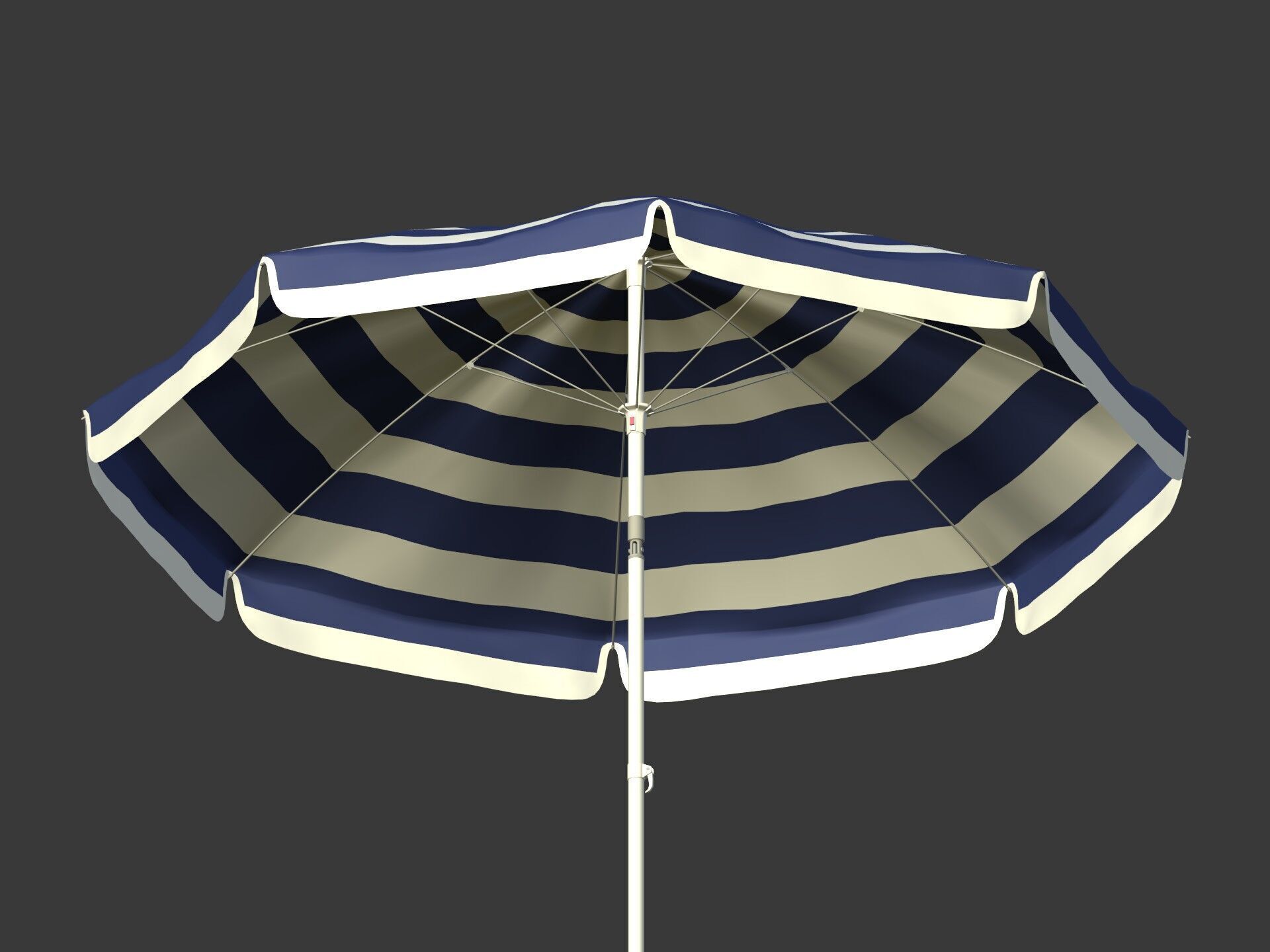 Beach - Summer Pack -- Umbrella Sun Parasol Chair Lounger Ball  Low-poly 3D model_13