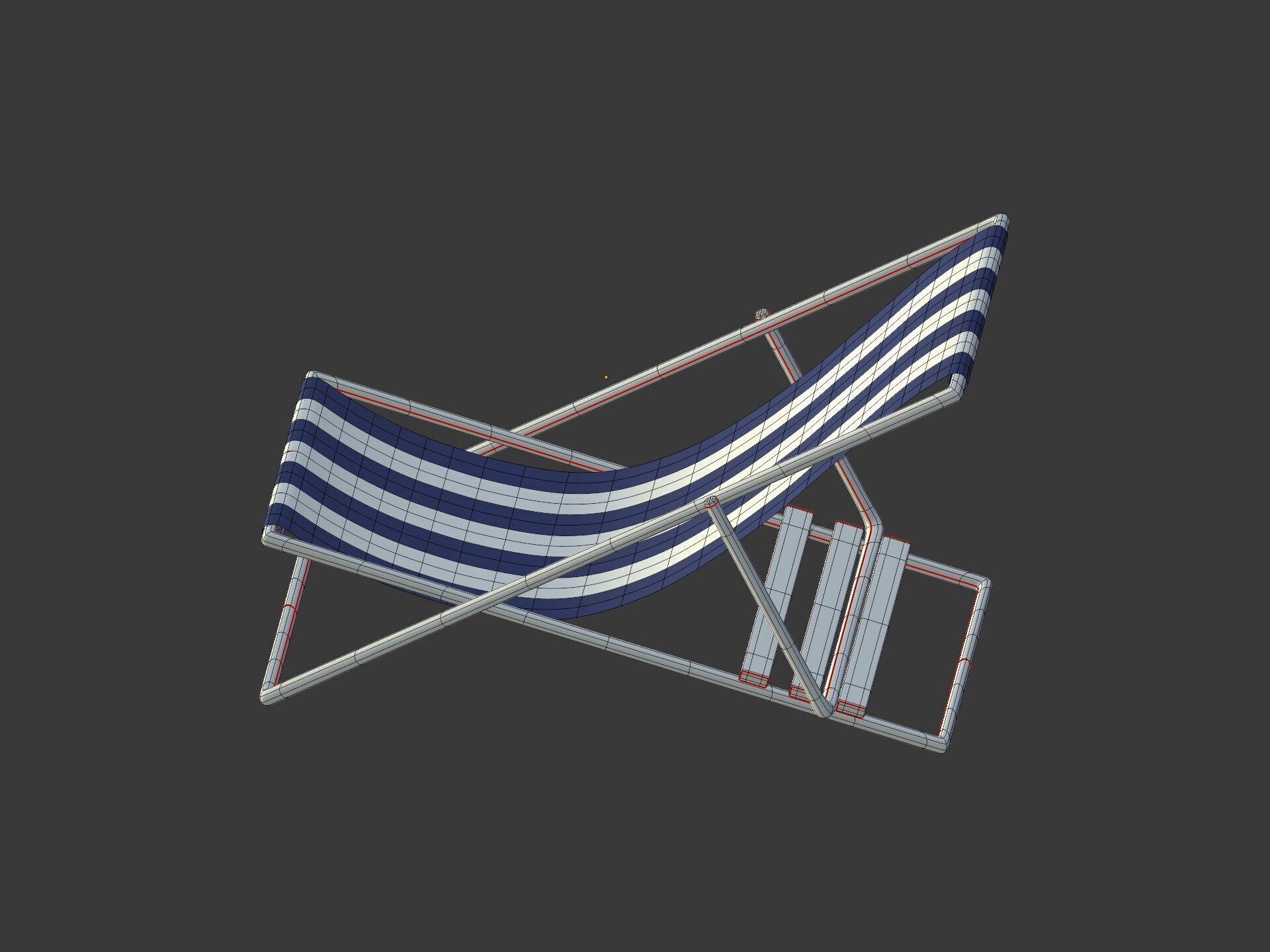 Beach - Summer Pack -- Umbrella Sun Parasol Chair Lounger Ball  Low-poly 3D model_27