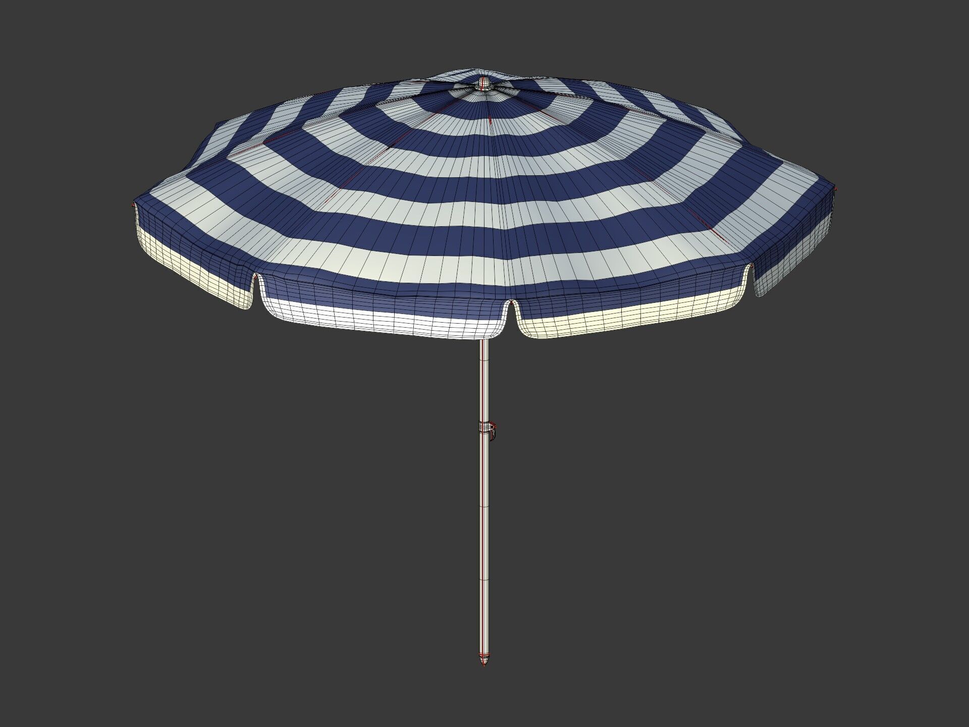 Beach - Summer Pack -- Umbrella Sun Parasol Chair Lounger Ball  Low-poly 3D model_12