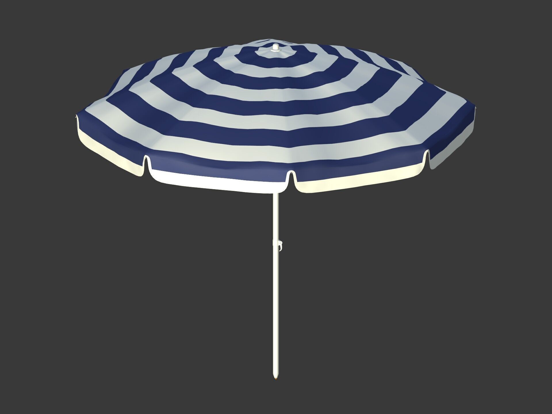 Beach - Summer Pack -- Umbrella Sun Parasol Chair Lounger Ball  Low-poly 3D model_11