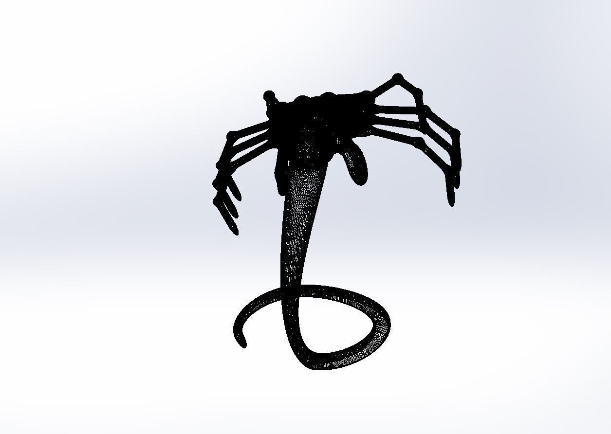 Alien Facehugger printable figurine 3D print model_4