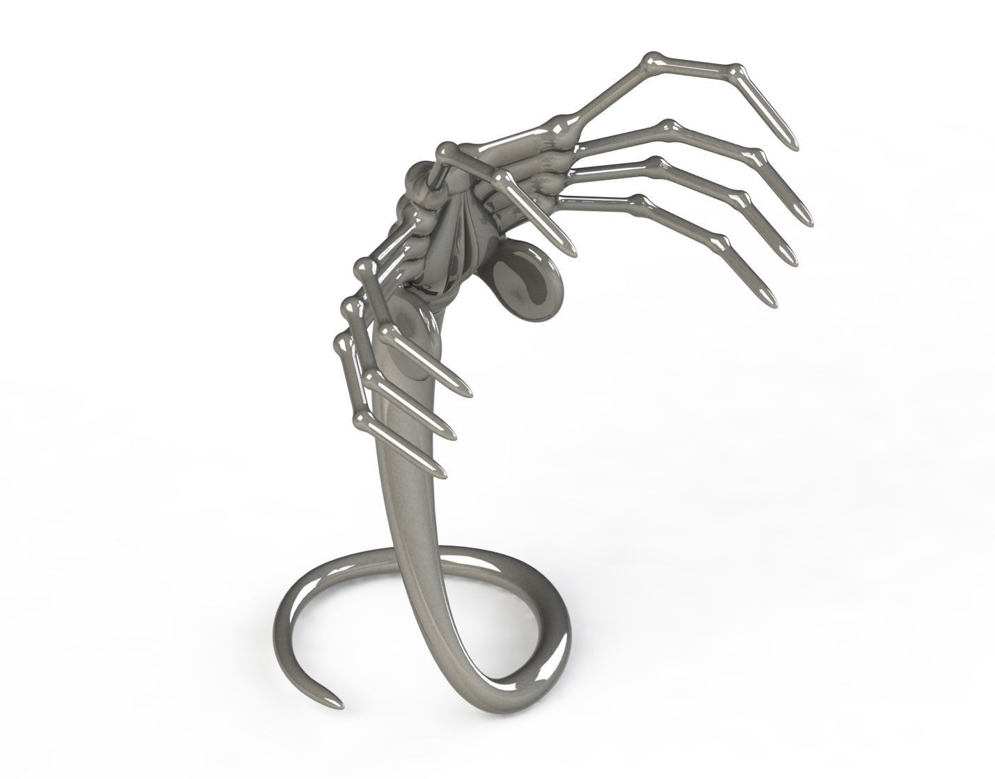 Alien Facehugger printable figurine 3D print model_3
