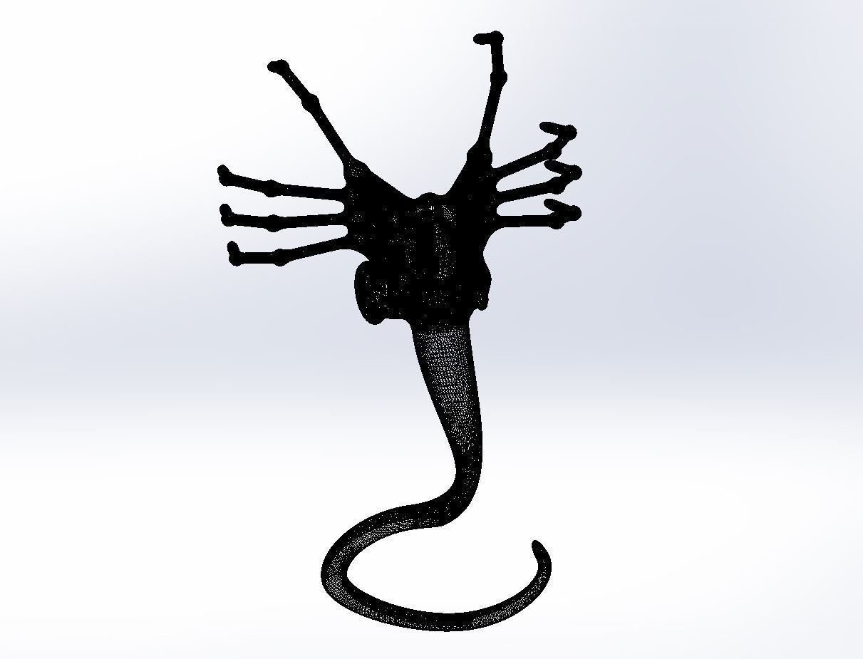 Alien Facehugger printable figurine 3D print model_5