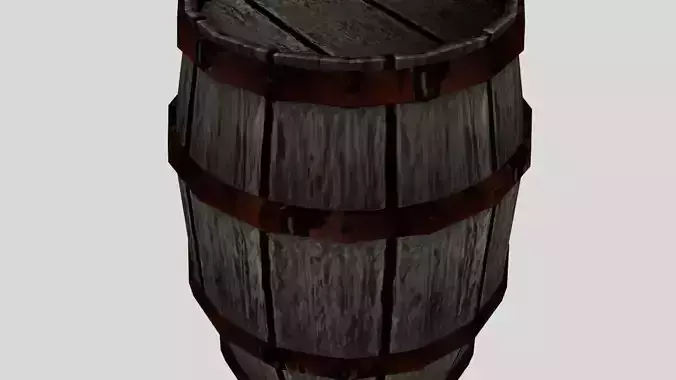 Barrel wooden Low-poly 3D model