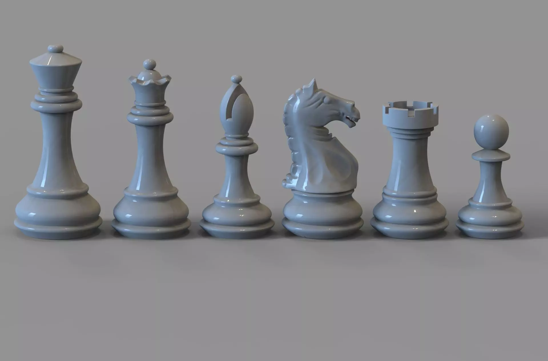 Chess set pieces 3D print model
