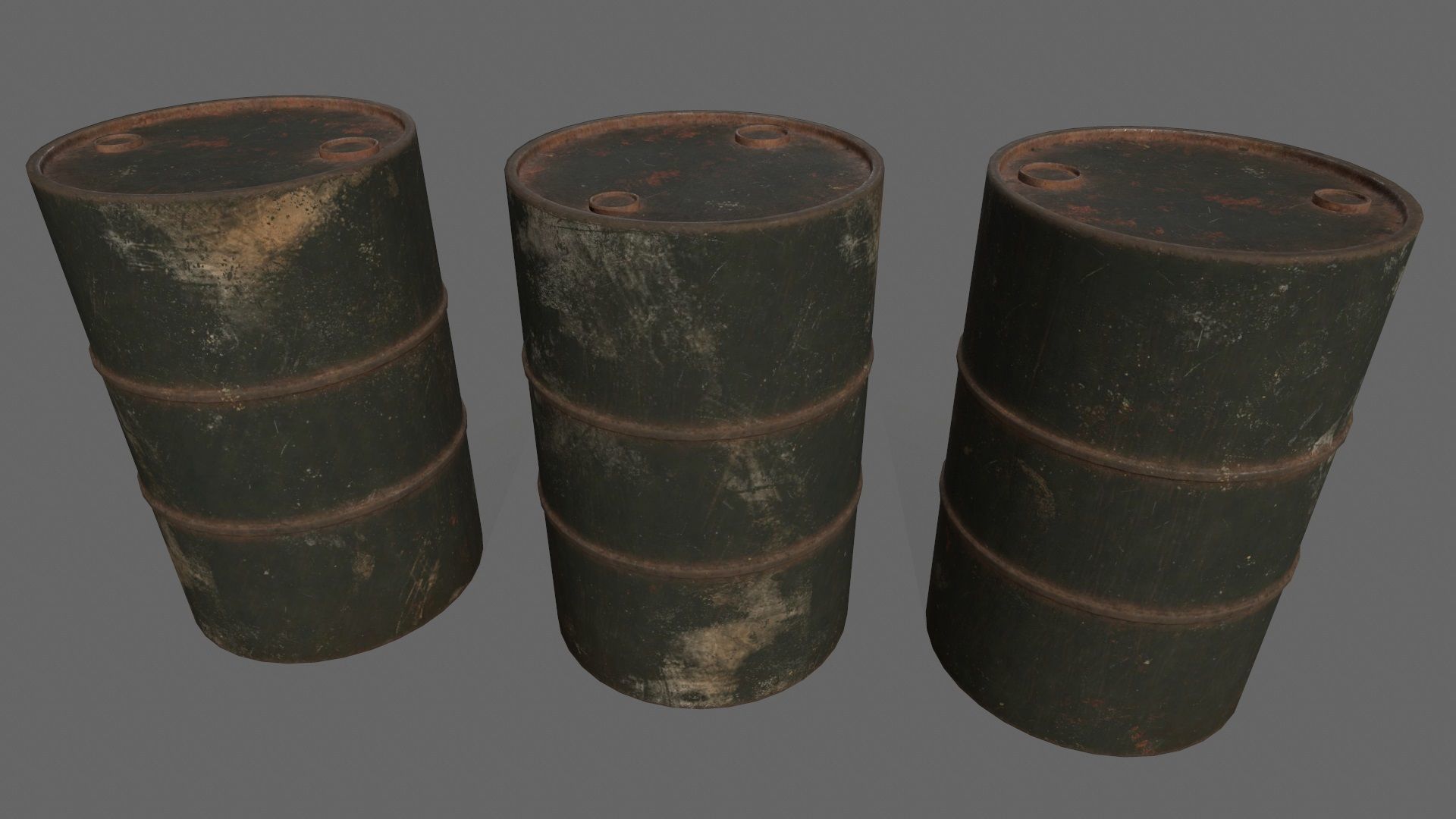 Barrel 1 group of different colored barrels Low-poly 3D model_9