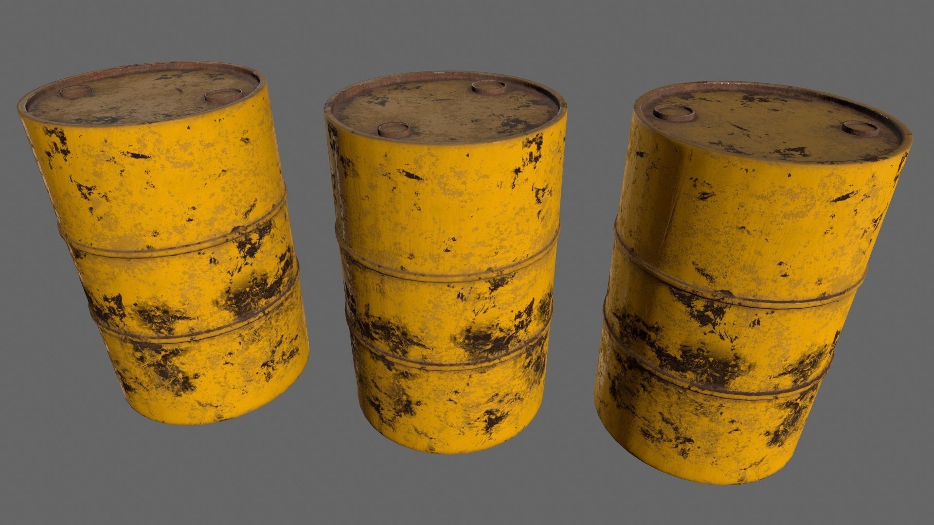 Barrel 1 group of different colored barrels Low-poly 3D model_6
