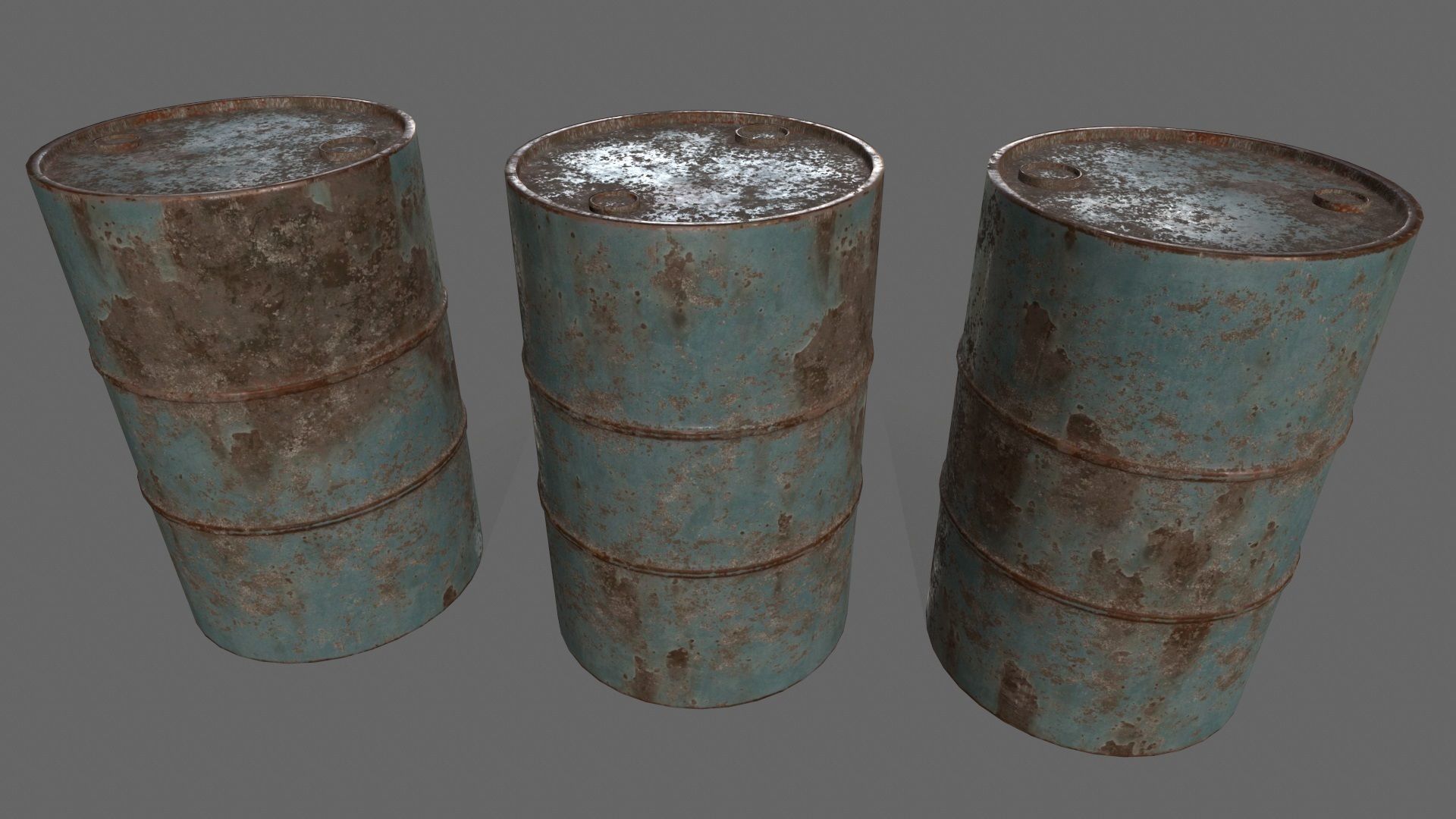 Barrel 1 group of different colored barrels Low-poly 3D model_1