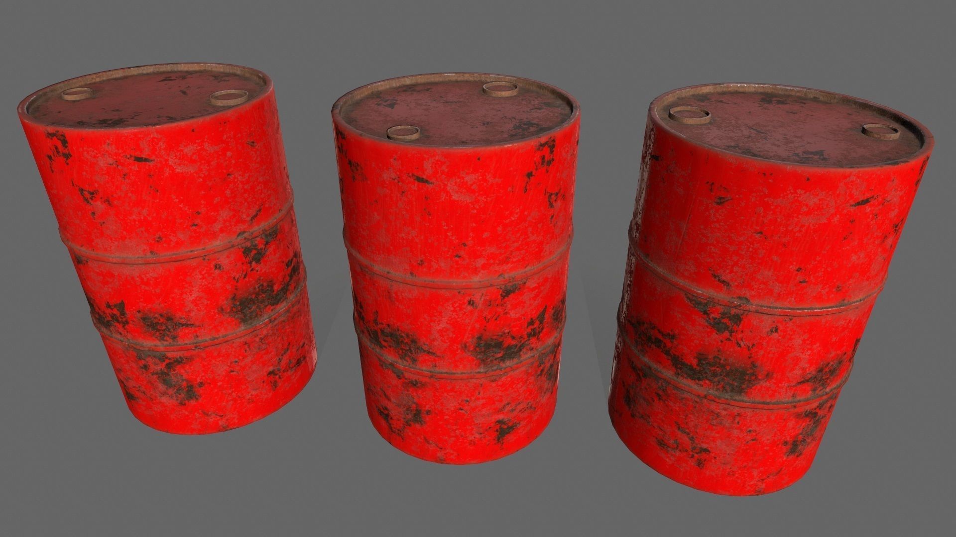 Barrel 1 group of different colored barrels Low-poly 3D model_8