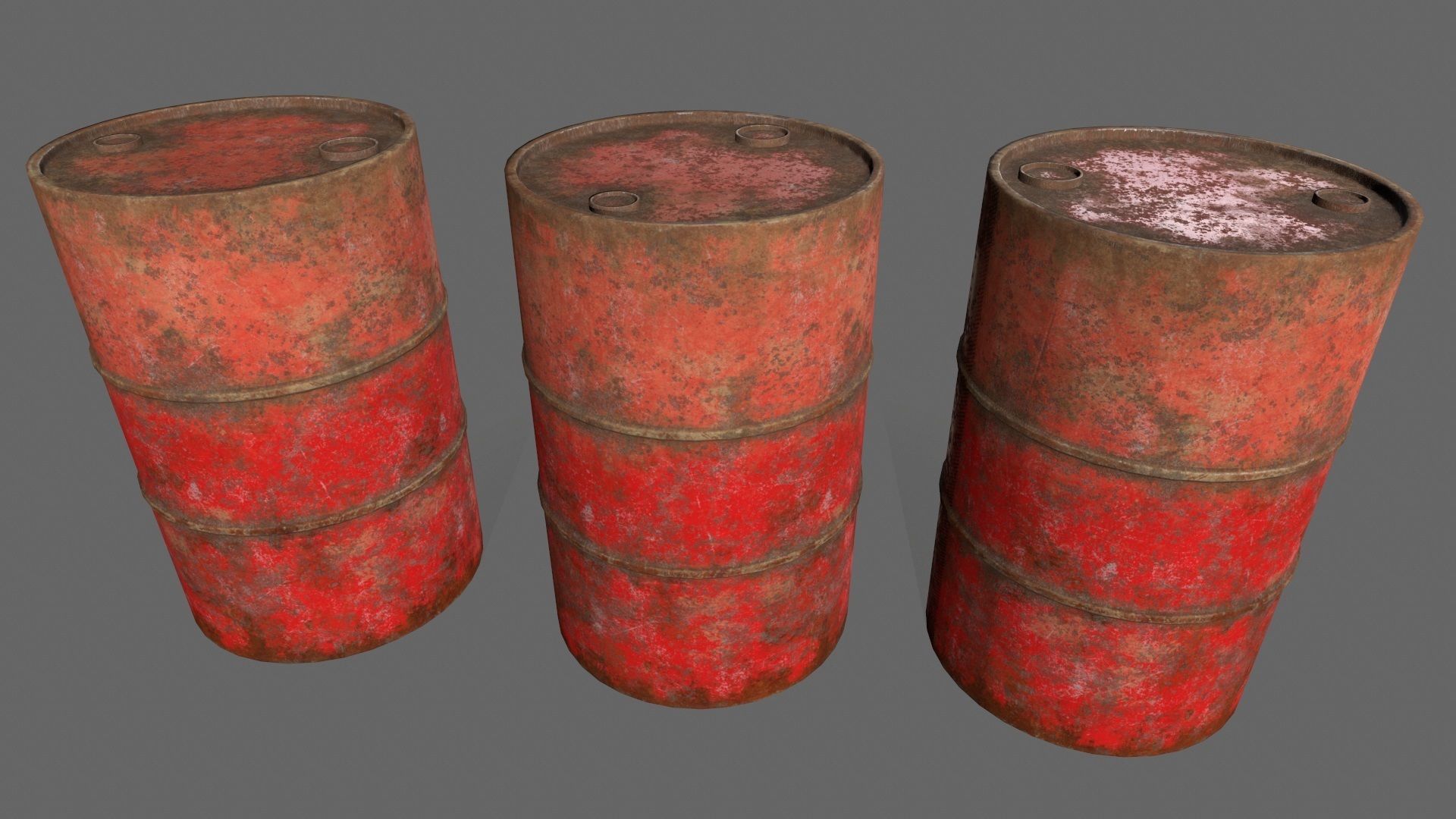 Barrel 1 group of different colored barrels Low-poly 3D model_3