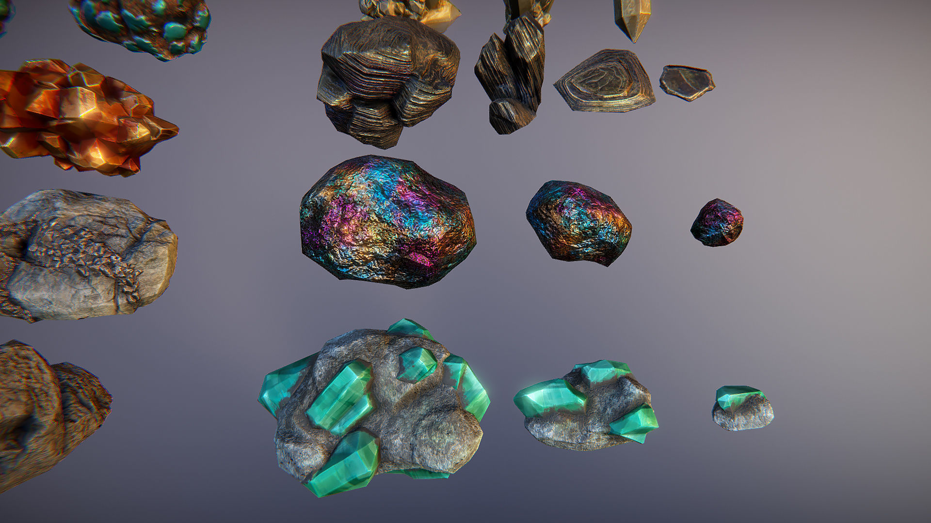 Minerals pack Low-poly 3D model_4