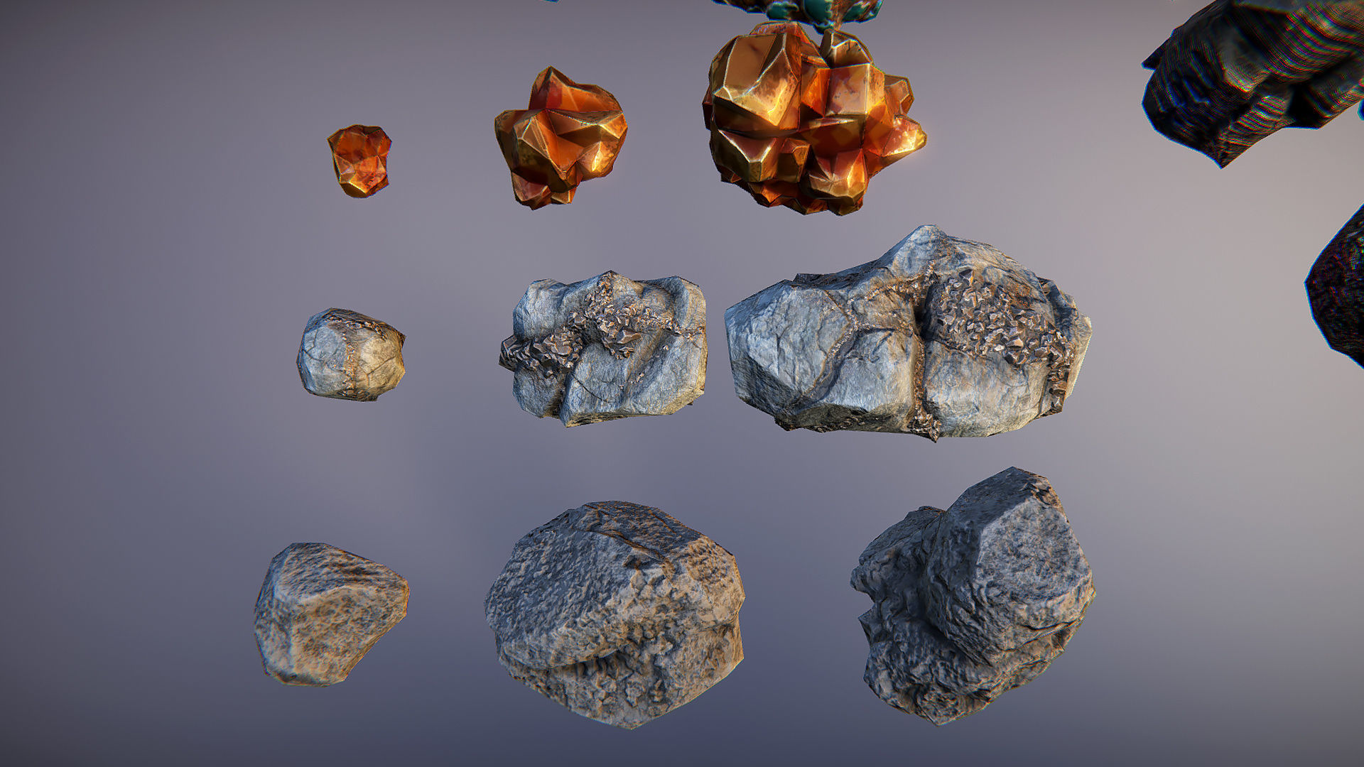 Minerals pack Low-poly 3D model_3