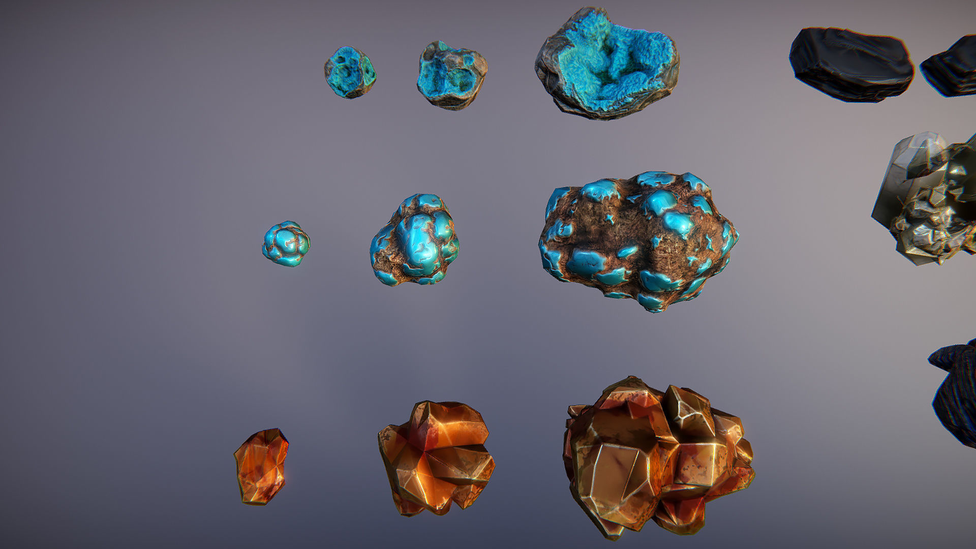 Minerals pack Low-poly 3D model_2