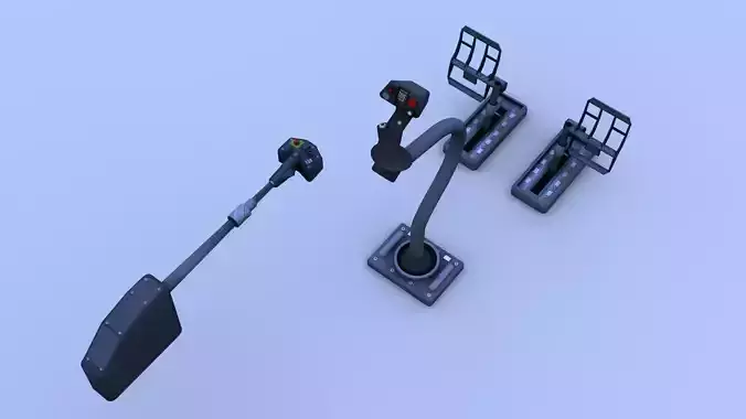 UH-60 Blackhawk Helicopter - Joystick Throttle Rudder Control Low-poly 3D model