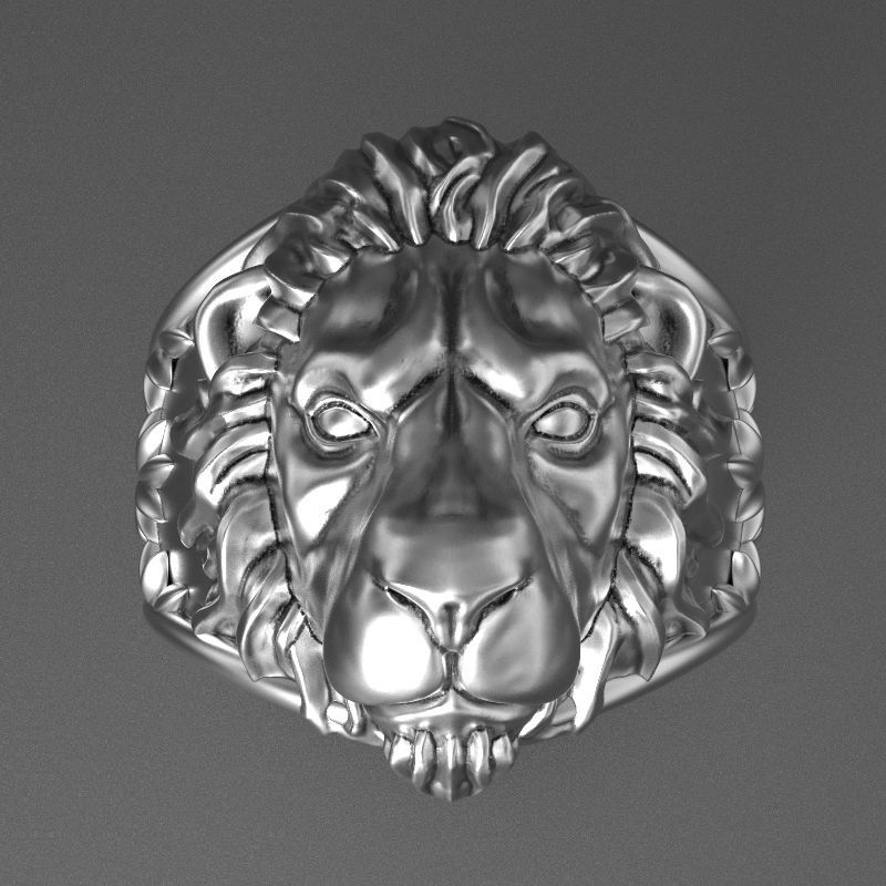 lion ring 3D print model_3