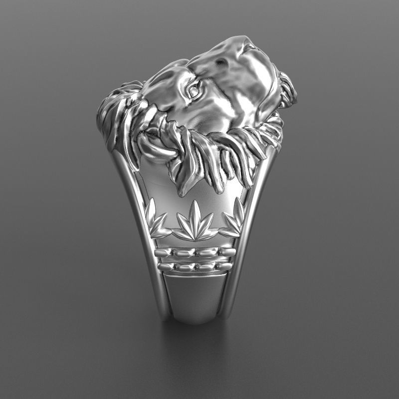 lion ring 3D print model_2