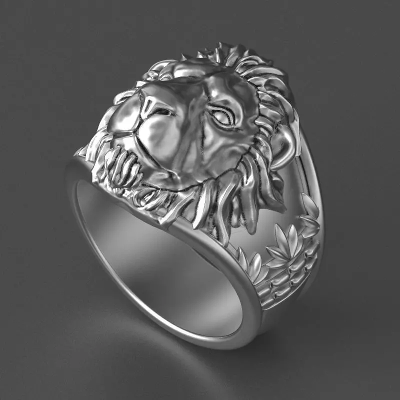 lion ring 3D print model_0