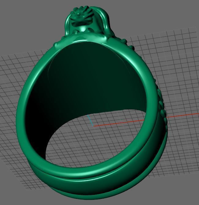 lion ring 3D print model_5
