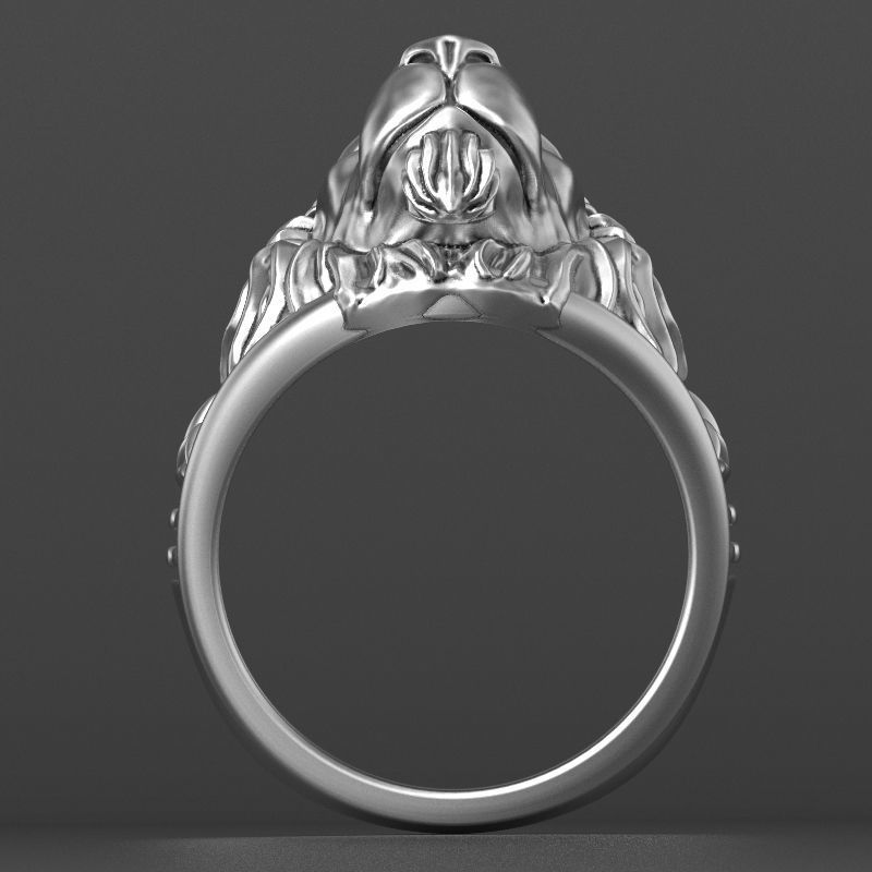 lion ring 3D print model_1